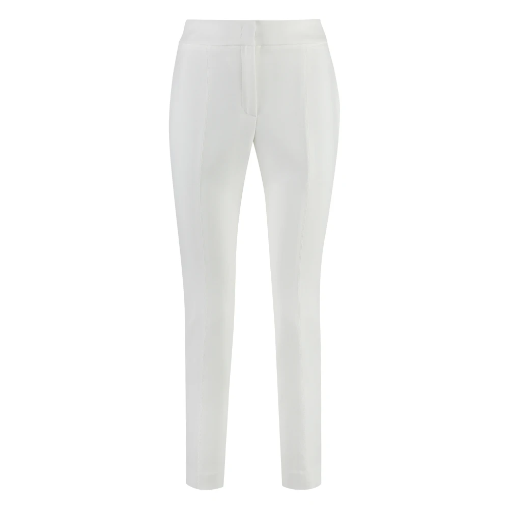 PESERICO Stretch Gabardine Cigarettebroek White Dames