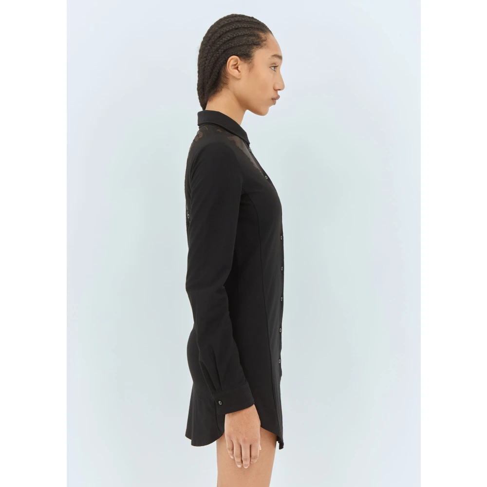 Diesel Doorschijnende Panel Jurk Black Dames