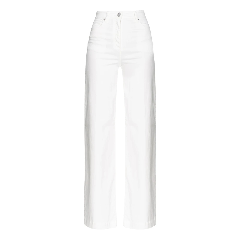 Pinko Wijde Pijp Katoen en Lyocell Broek White Dames