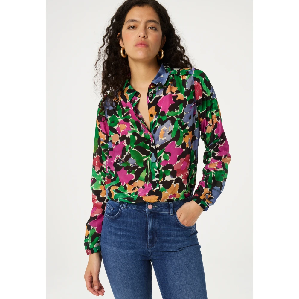 Fabienne Chapot Bloemenprint Lange Mouw Blouse Multicolor Dames