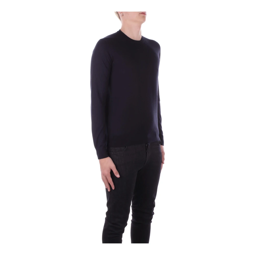 Alpha Studio Blauwe Trui Regular Fit Wol Blue Heren
