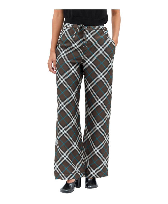 pantalon-a-cordon-de-serrage-en-soie-a-carreaux