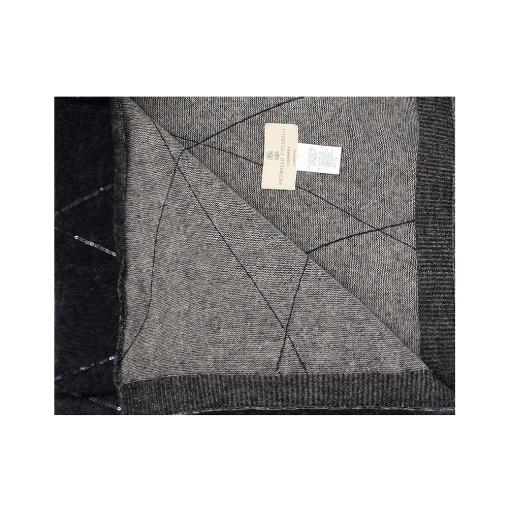 BRUNELLO CUCINELLI Lurex Detail Zacht Touch Sjaal Black Dames