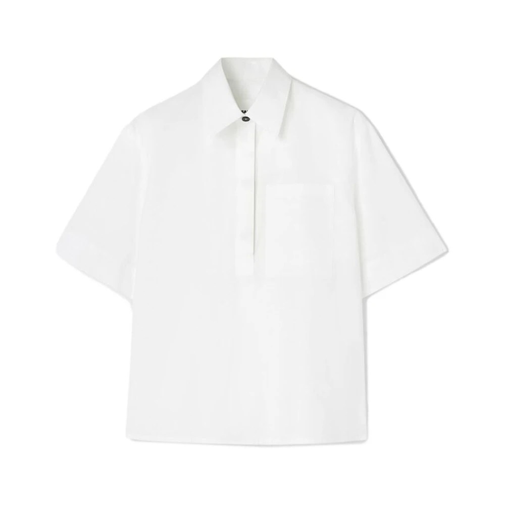 Jil Sander Short Sleeve Shirts White Dames