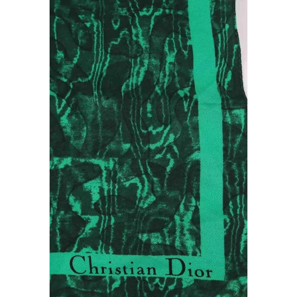 Dior Vintage Pre-owned Silk scarves Green Dames