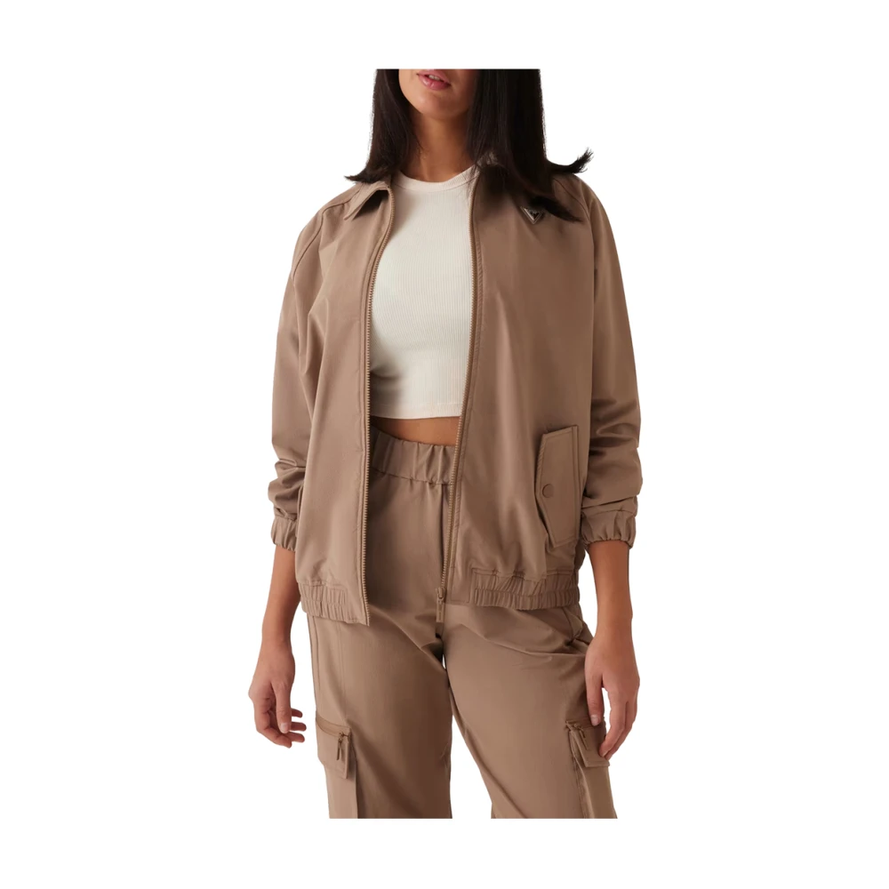 Guess Bruine Kunstleren Jas met Gouden Details Brown Dames