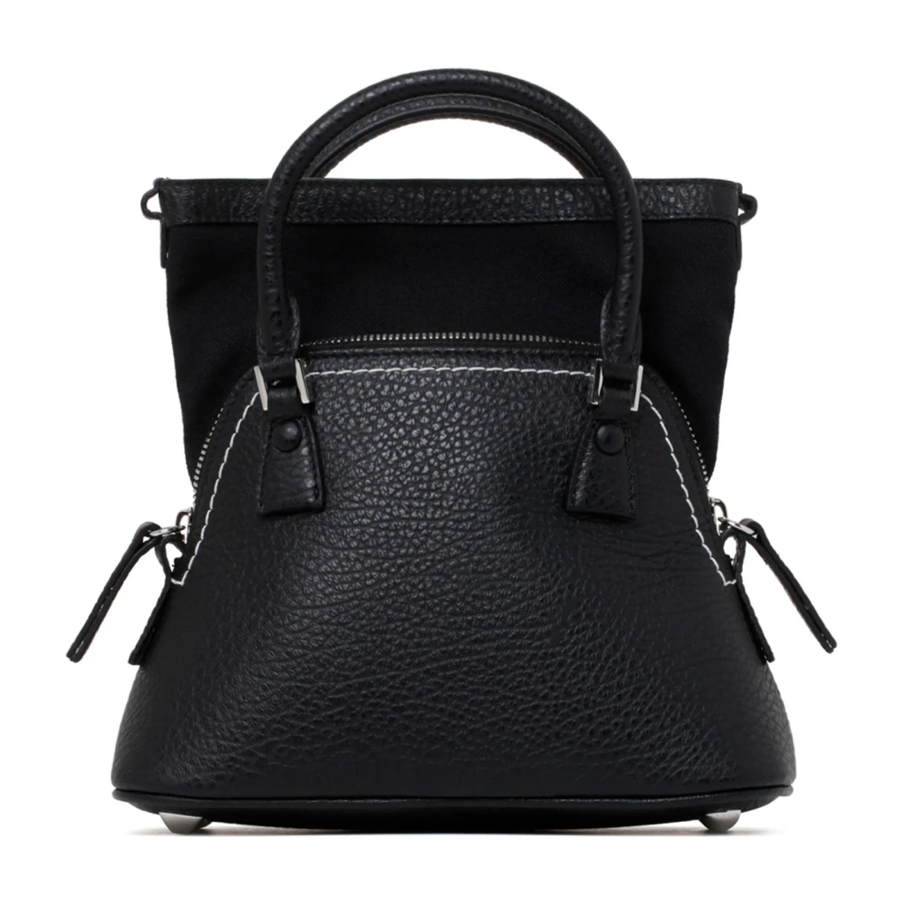 Maison Margiela Women's Black Handbags, One Size, Leather Mini Tote Bag