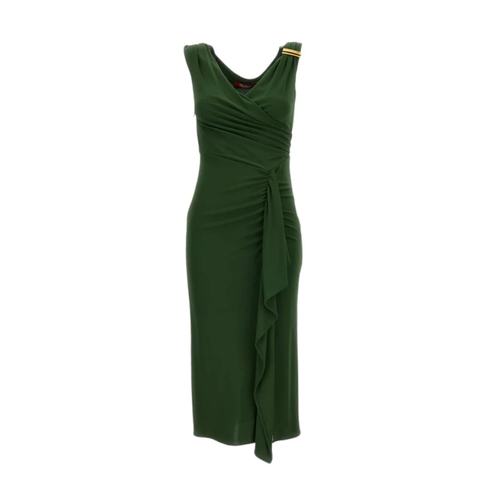 Max Mara Women's Green Party Dresses, S, Viscose Jersey Midi Dress