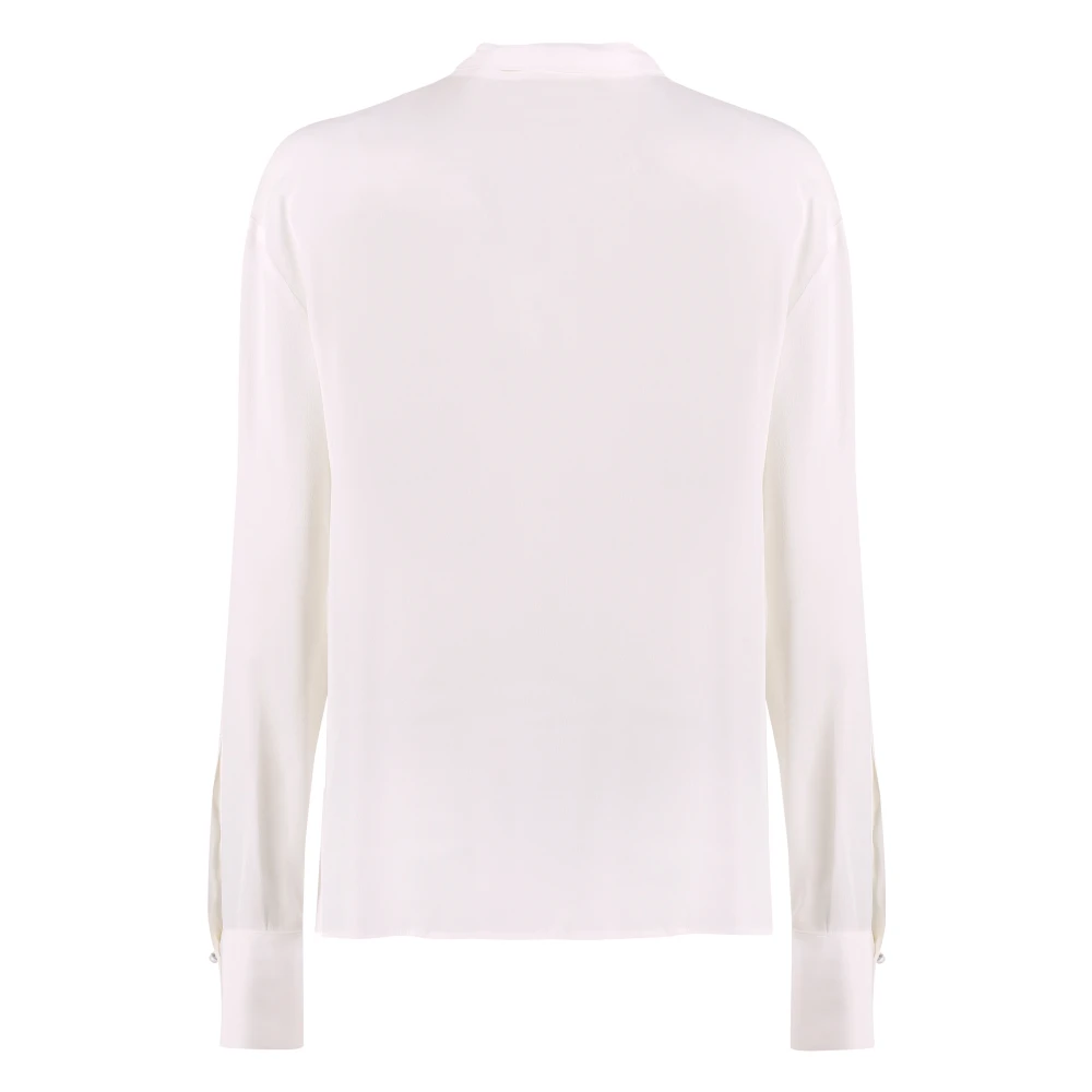 Genny Zijden Crêpe Shirt met Kralenborduursel White Dames