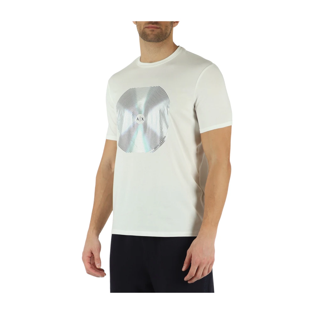 Armani Exchange Slim Fit T-shirt van stretchkatoen White Heren