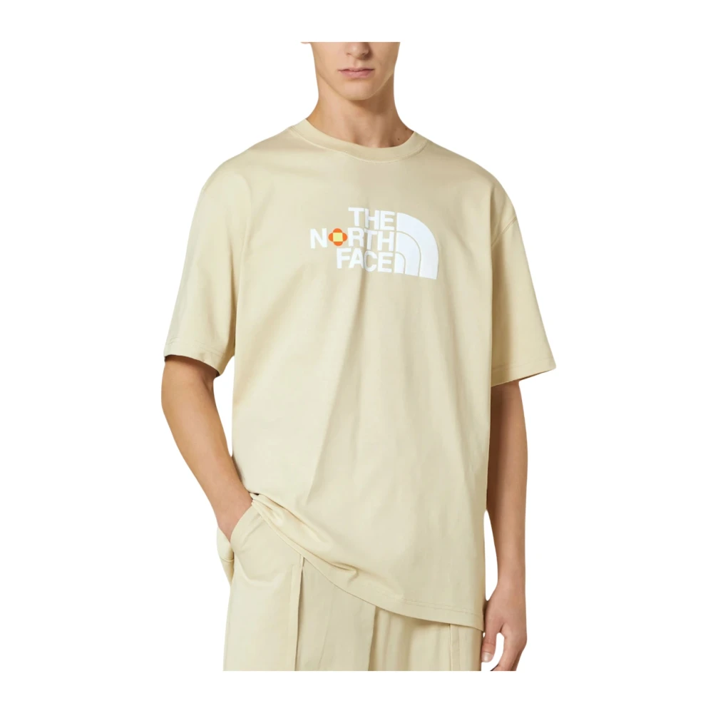 The North Face Grafische Print Oversized Katoenen T-shirt Beige Heren