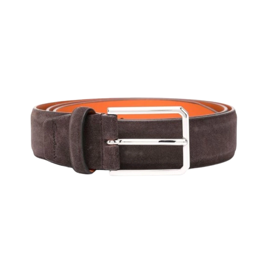 Santoni Klassieke Gesp Riem Brown Heren