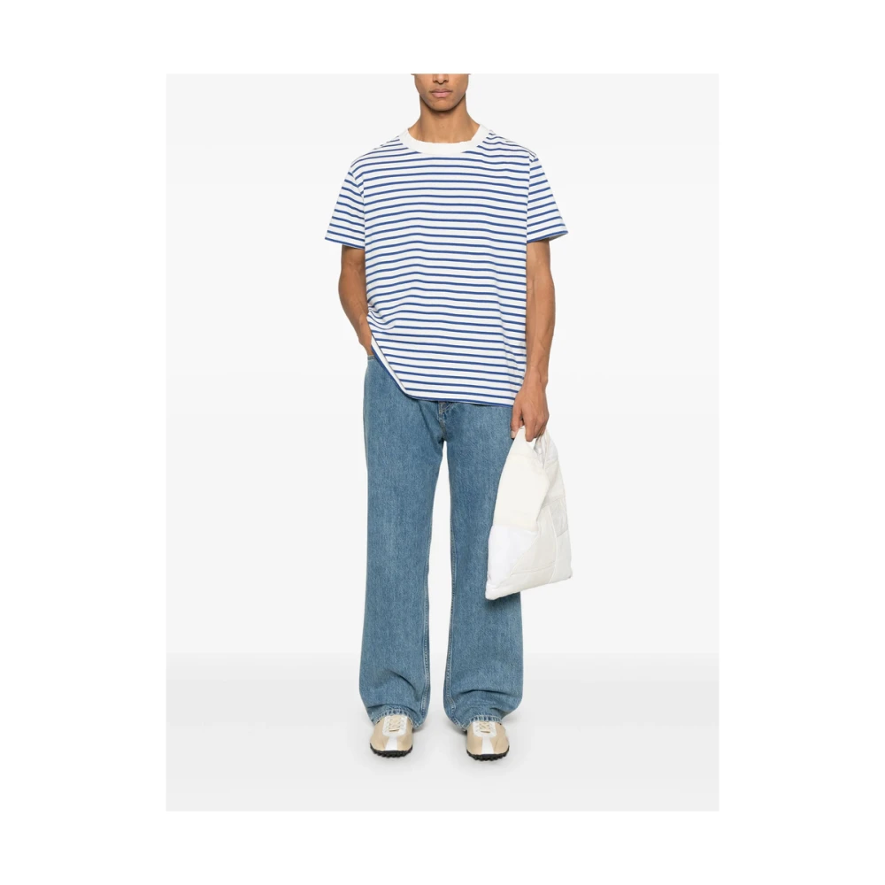 Our Legacy Wit Gestreept T-shirt met Ronde Hals Multicolor Heren