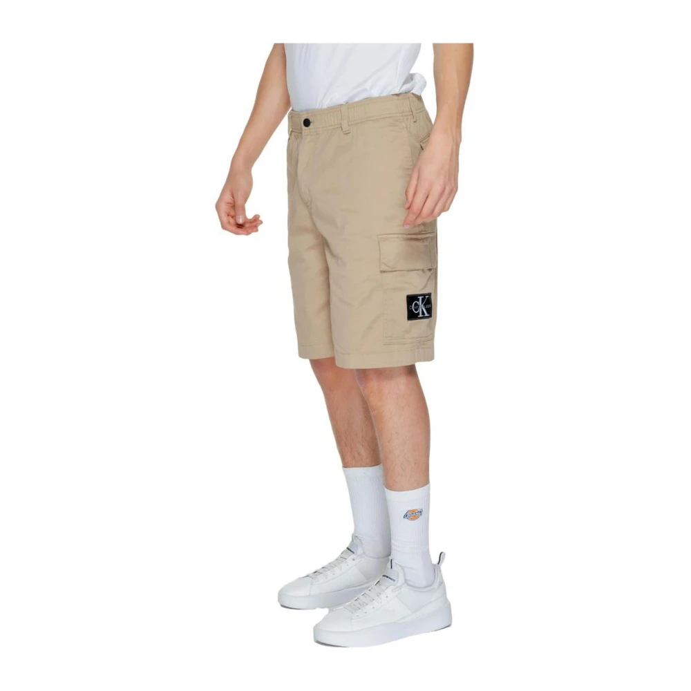 Calvin Klein Jeans Katoen Bermuda Shorts Beige Heren