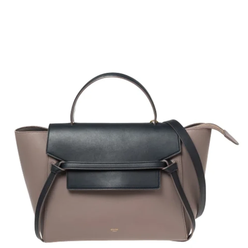 Celine Vintage Pre-owned Leather handbags Beige Dames