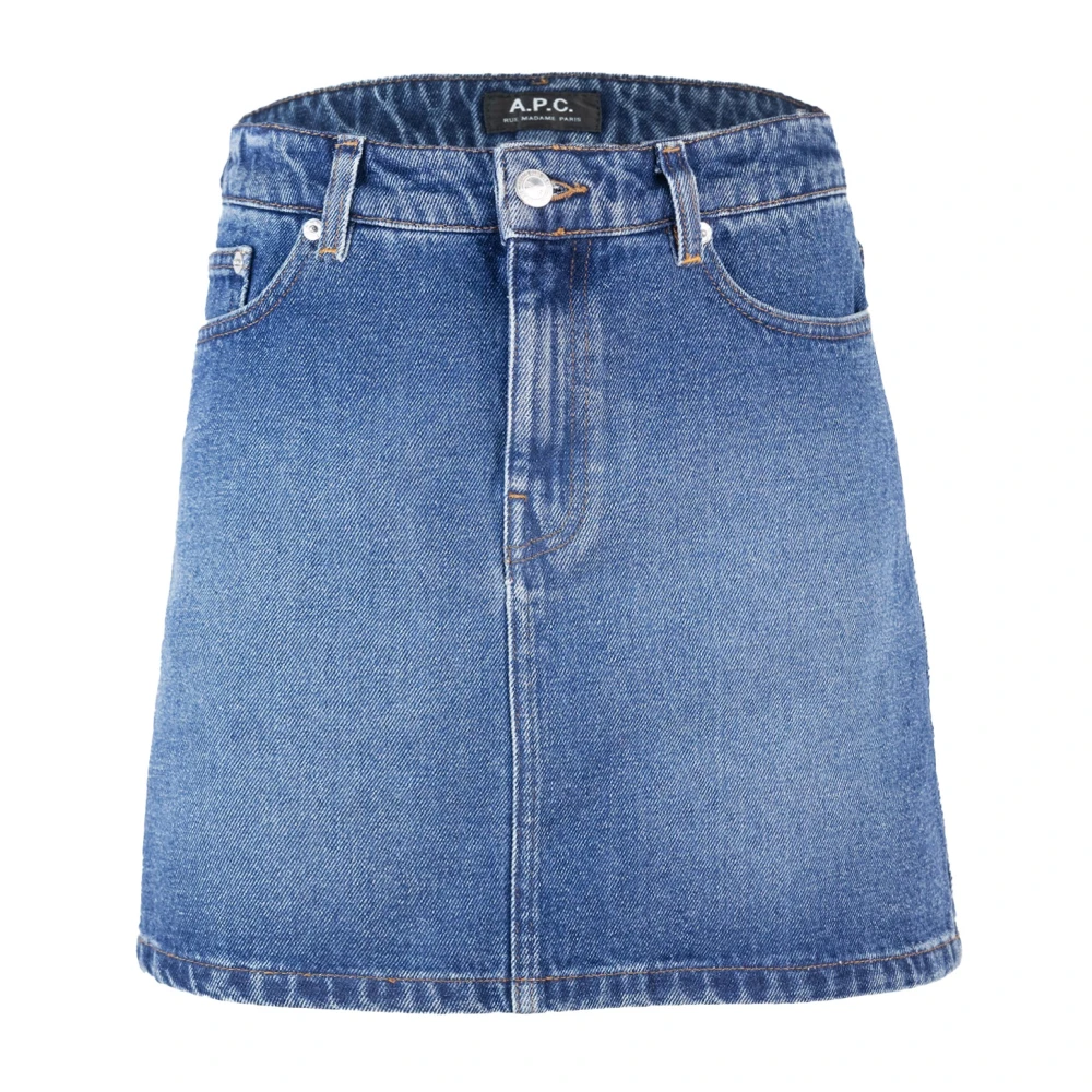 A.p.c. Women's Blue Denim Skirts, 2XS, Moss Skirt