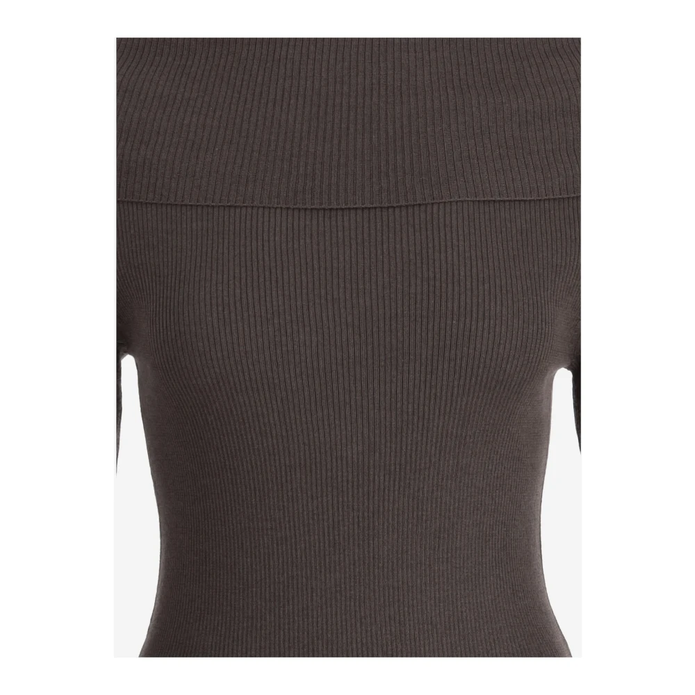 Wild Cashmere Zijden en Kasjmier Boothals Trui Brown Dames