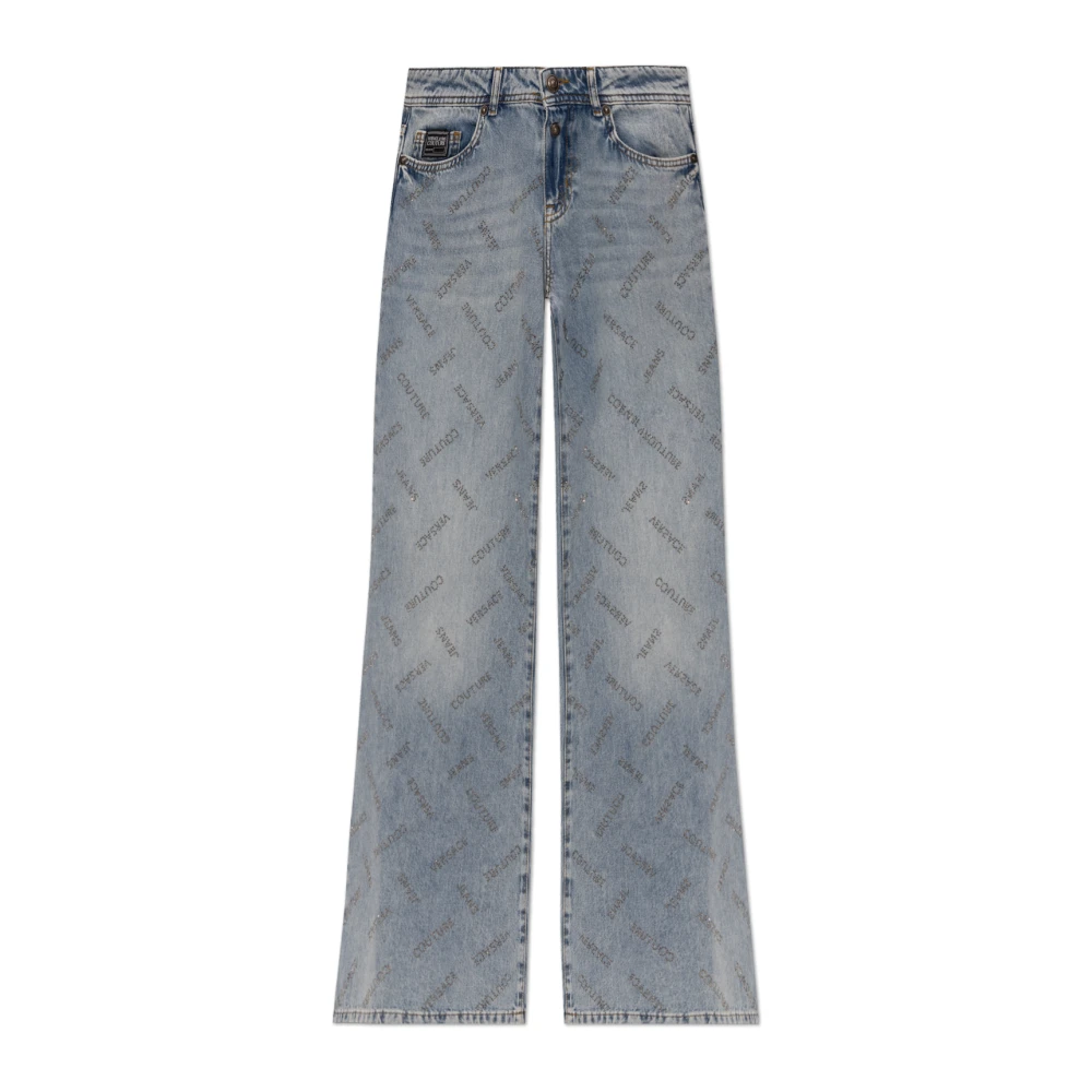 Versace Jeans Couture Jeans met glinsterende applicaties Blue Dames