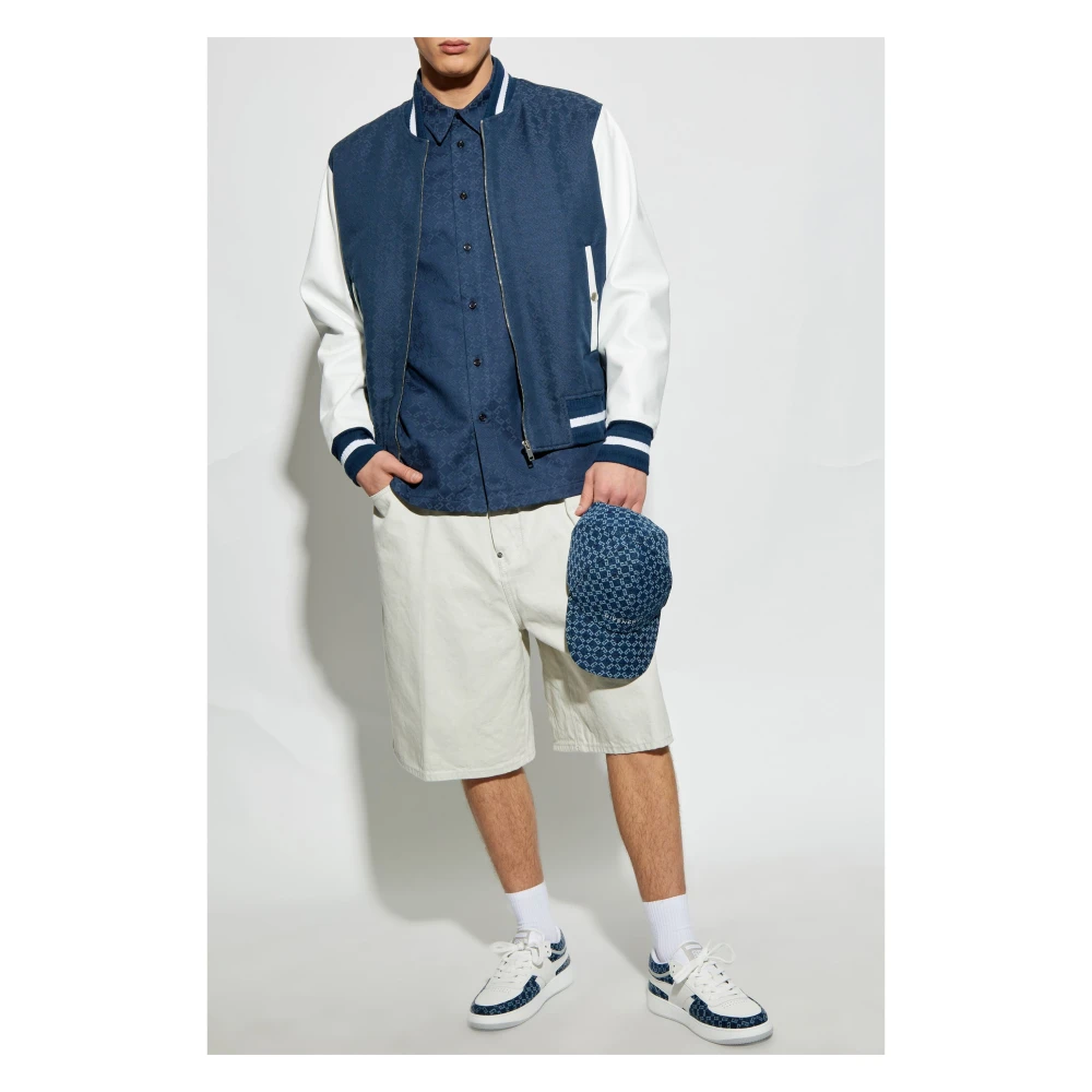 Givenchy Blauw Denim Overhemd Klassieke Kraag Monogram Blue Heren