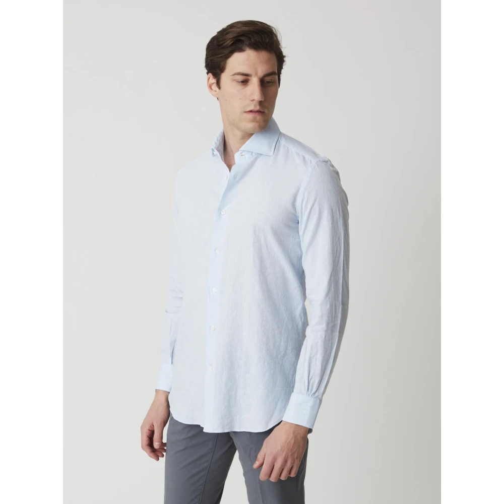 Mazzarelli Casual Shirts Blue Heren