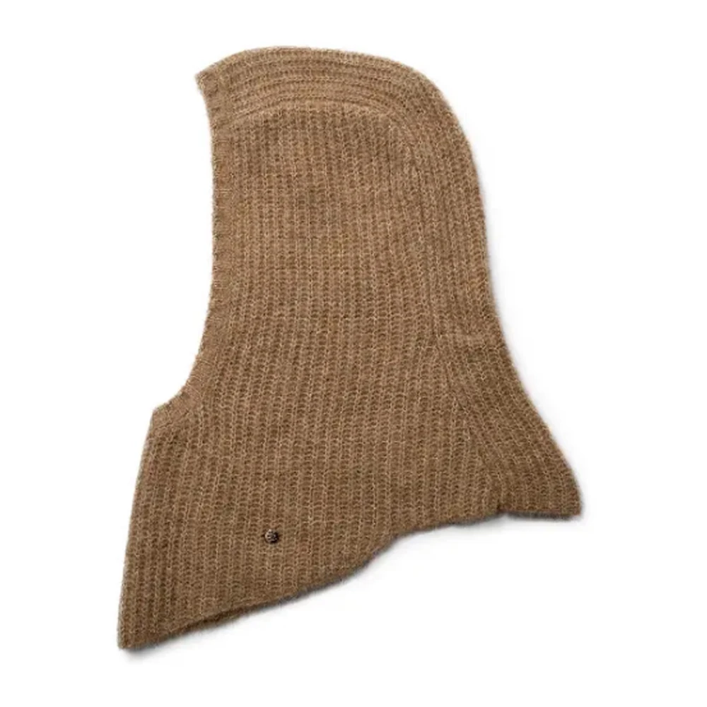 MOS Mosh Mjuk Stickad Balaclava Mössa Tillbehör Brown, Dam