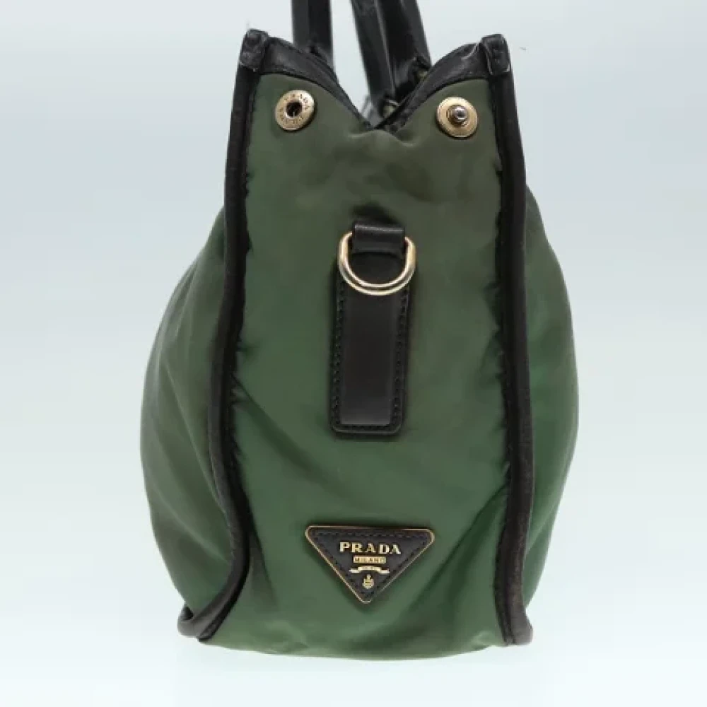Prada Vintage Pre-owned Nylon handbags Brown Dames
