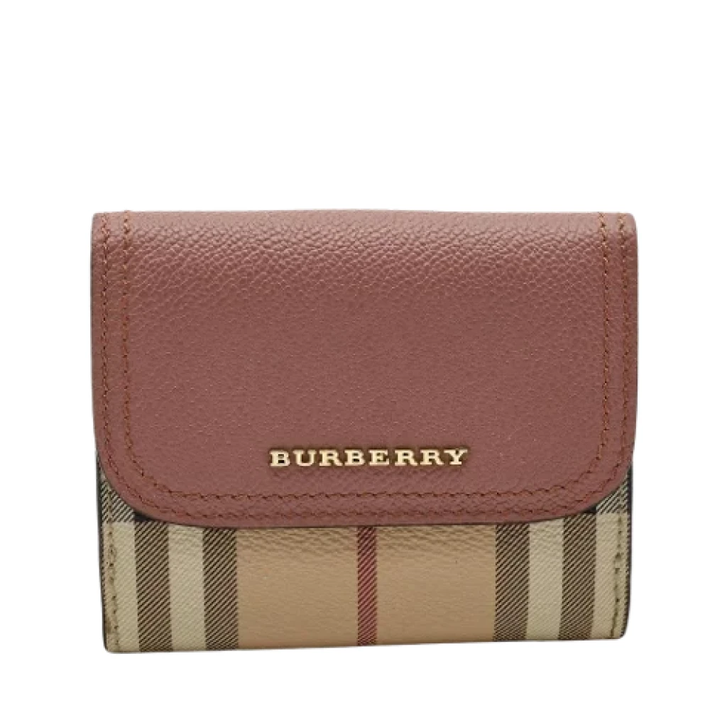 Burberry Vintage Pre-owned Coated canvas wallets Pink Dames