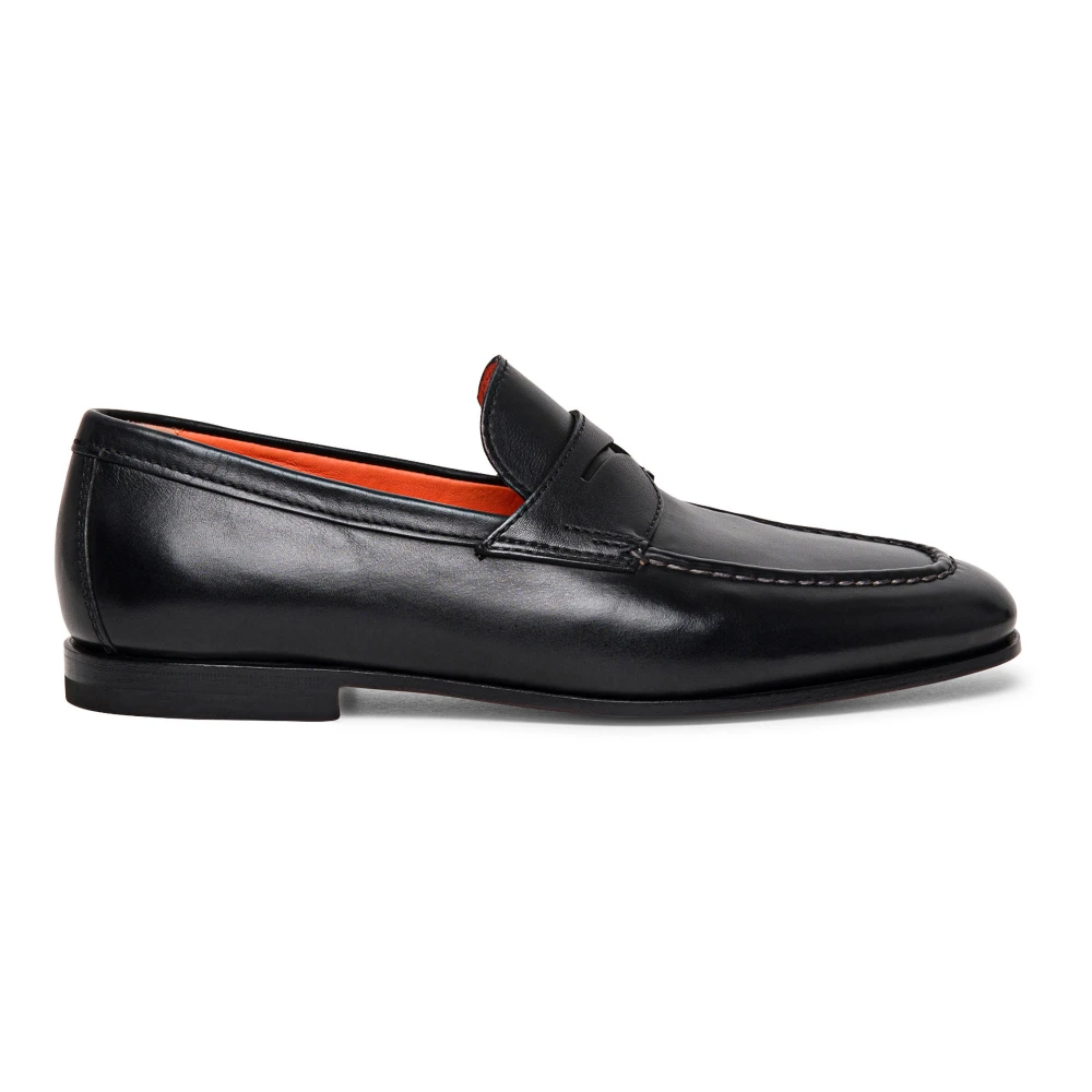 Santoni Black Penny Loafer - Male - Loafers - 11 Uk - Shoes