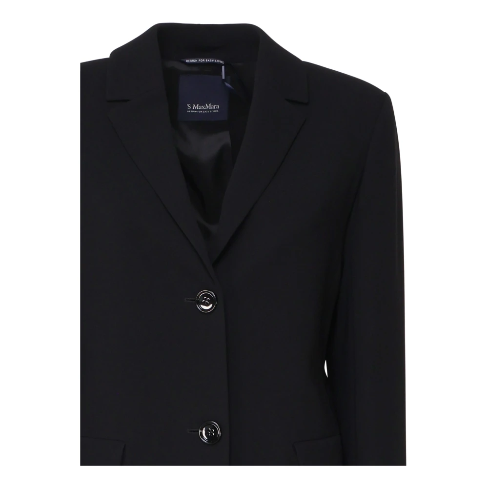 Max Mara Zwarte enkele knoopjasje met dubbele knoop Black Dames
