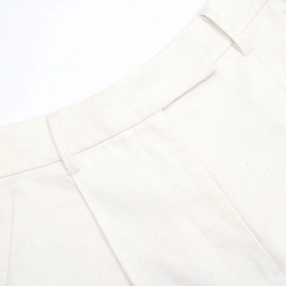 Self Portrait Linnen Broek Tailored Fit Wit White Dames