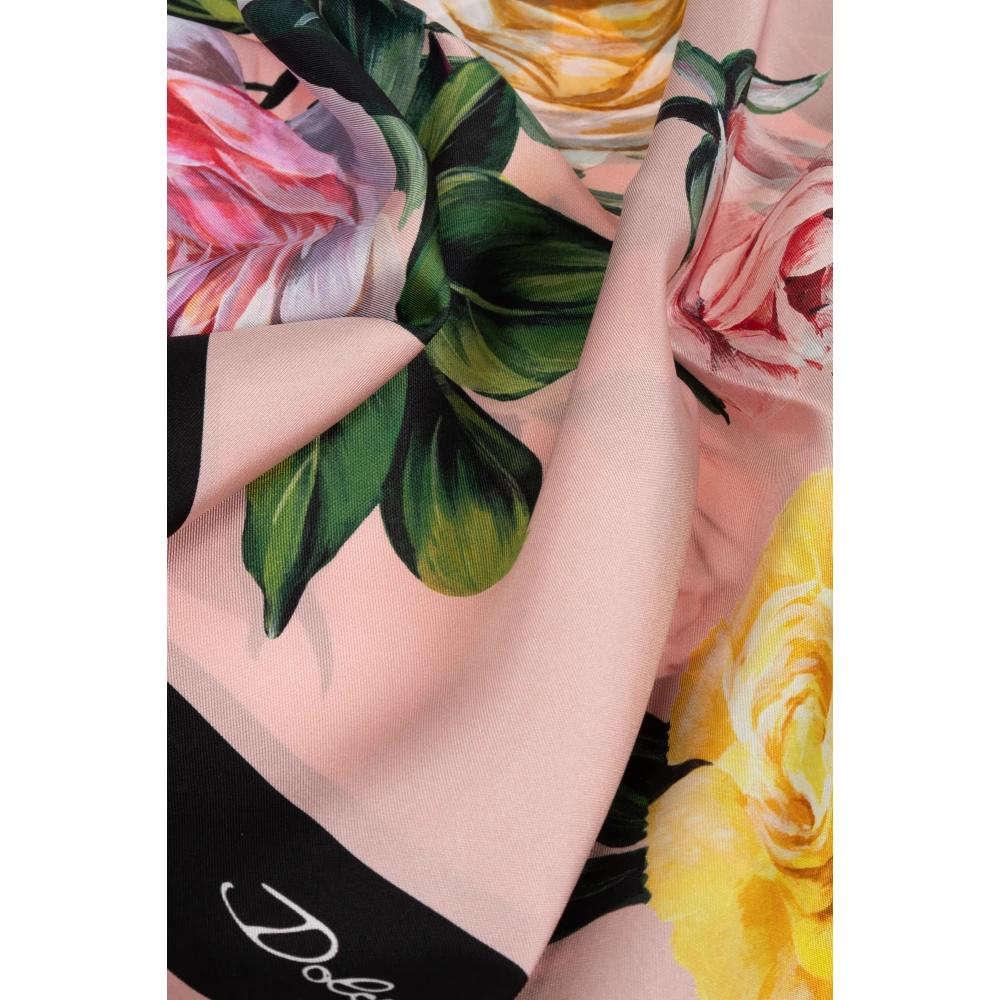 Dolce & Gabbana Zijden sjaal met bloemmotief Multicolor Dames