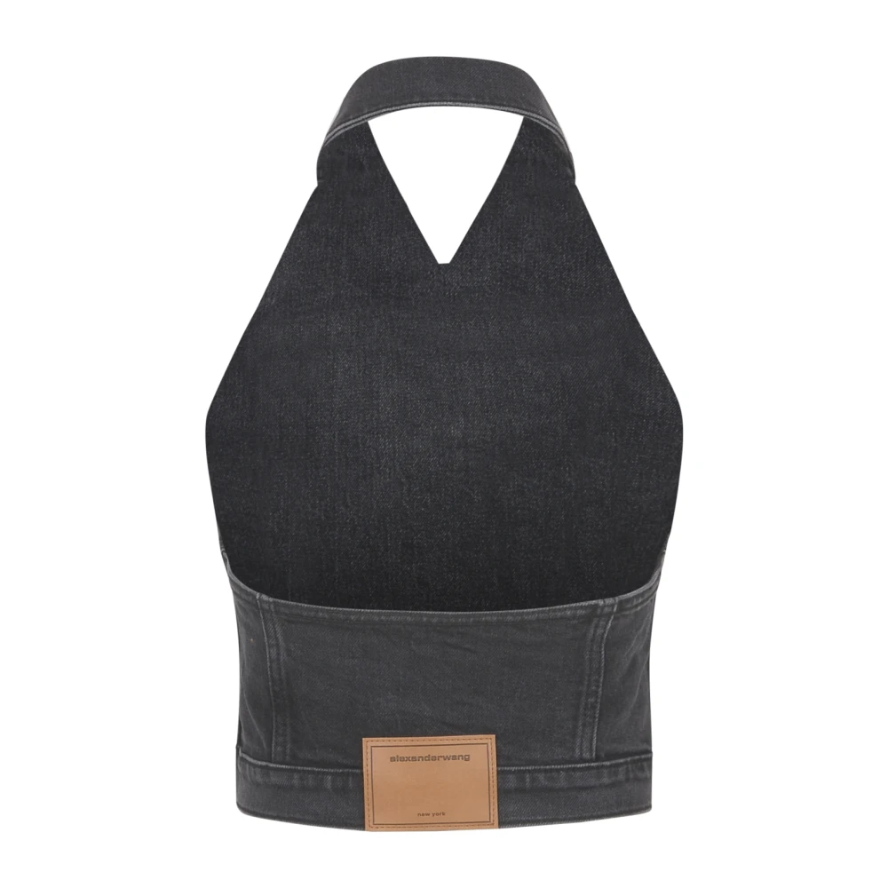 alexander wang Denim Halter Top Gray Dames
