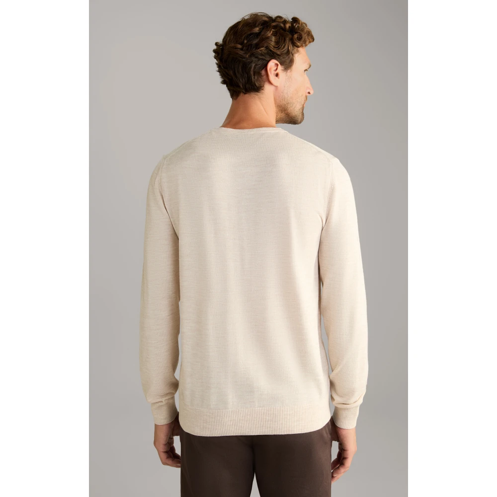 Joop! Klassieke Merinowollen Trui Beige Heren
