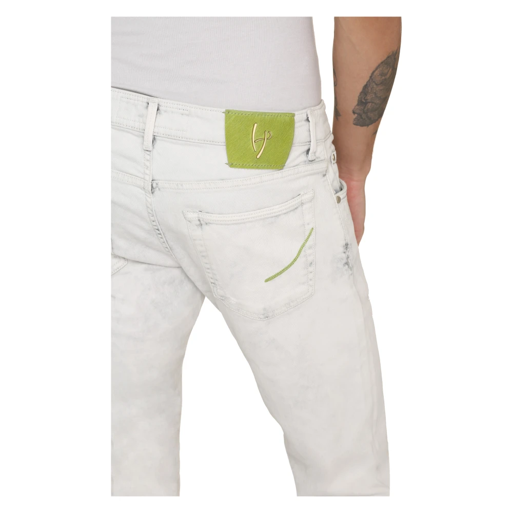 Hand Picked Versleten Slim Fit Jeans Gray Heren