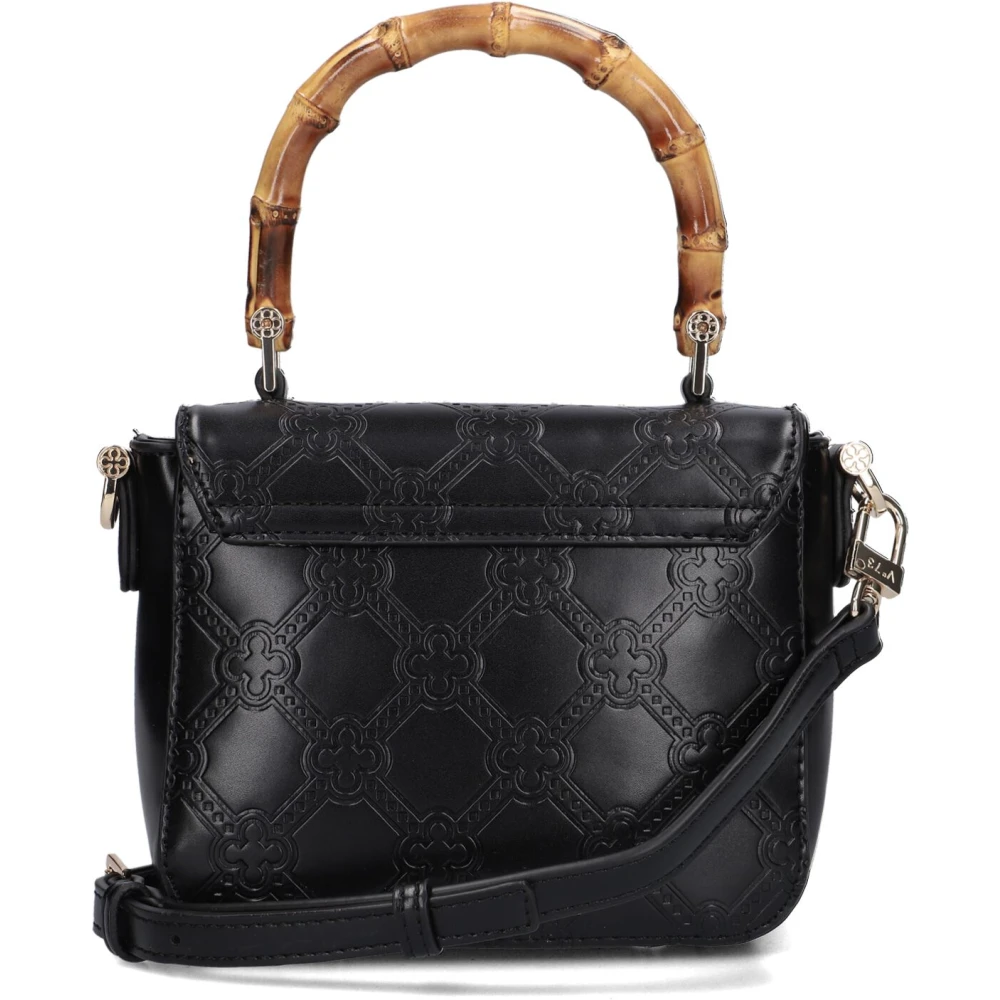 V73 Zwarte Leren Schoudertas Perla Satchel Black Dames