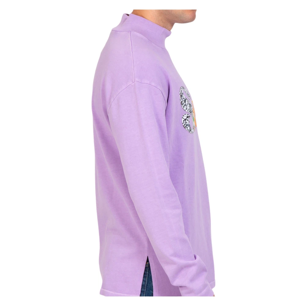ERL Paarse Surf Patch Longsleeve Tee Purple Heren