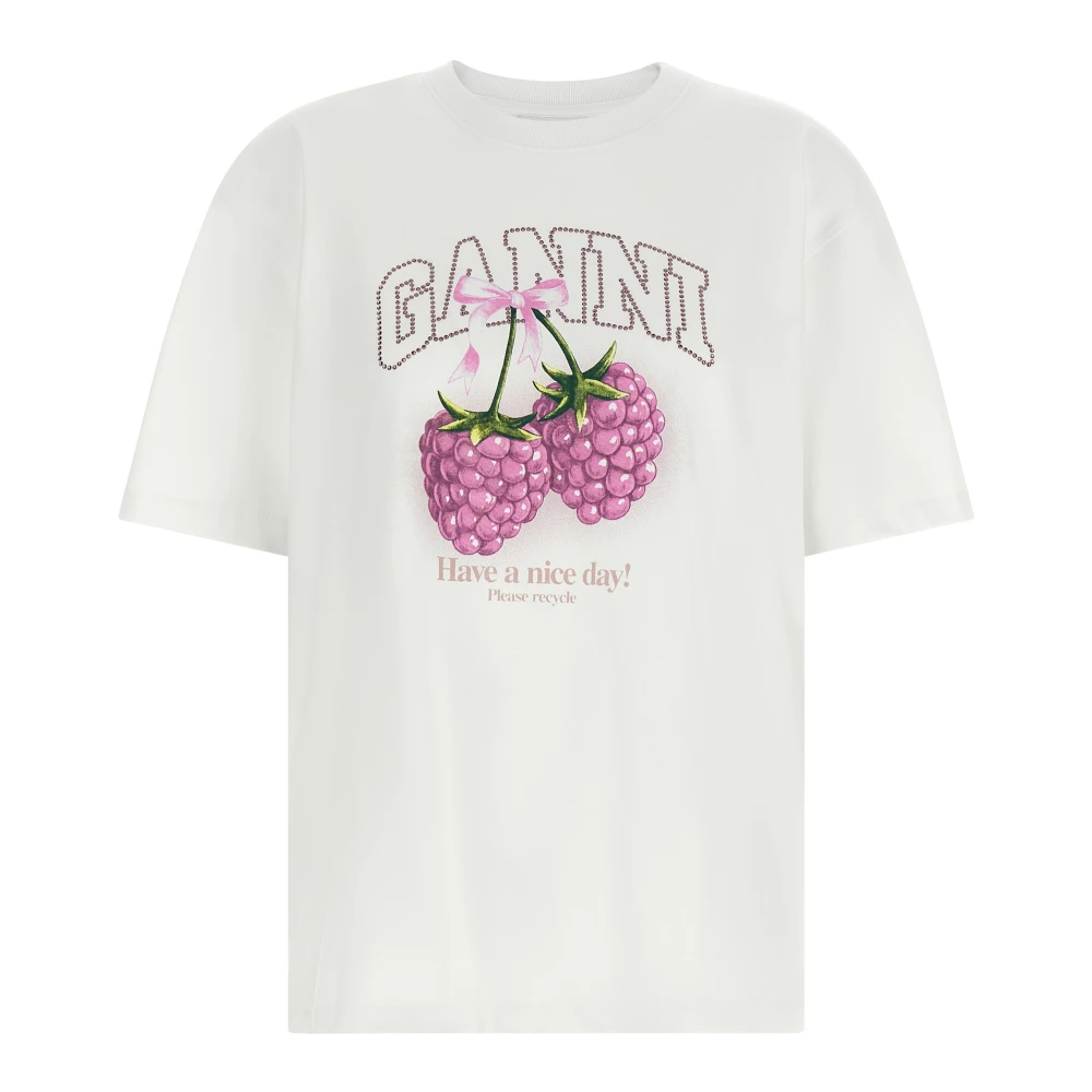 Ganni Women's White Heavy Cotton Jersey T-Shirt