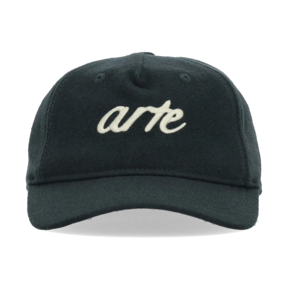 Arte Antwerp Geborduurde wollen pet met gebogen klep Green Unisex