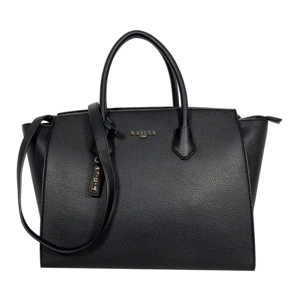 Gaëlle Paris Maxi Shopper Eco Leer met Metalen Logo Black Dames