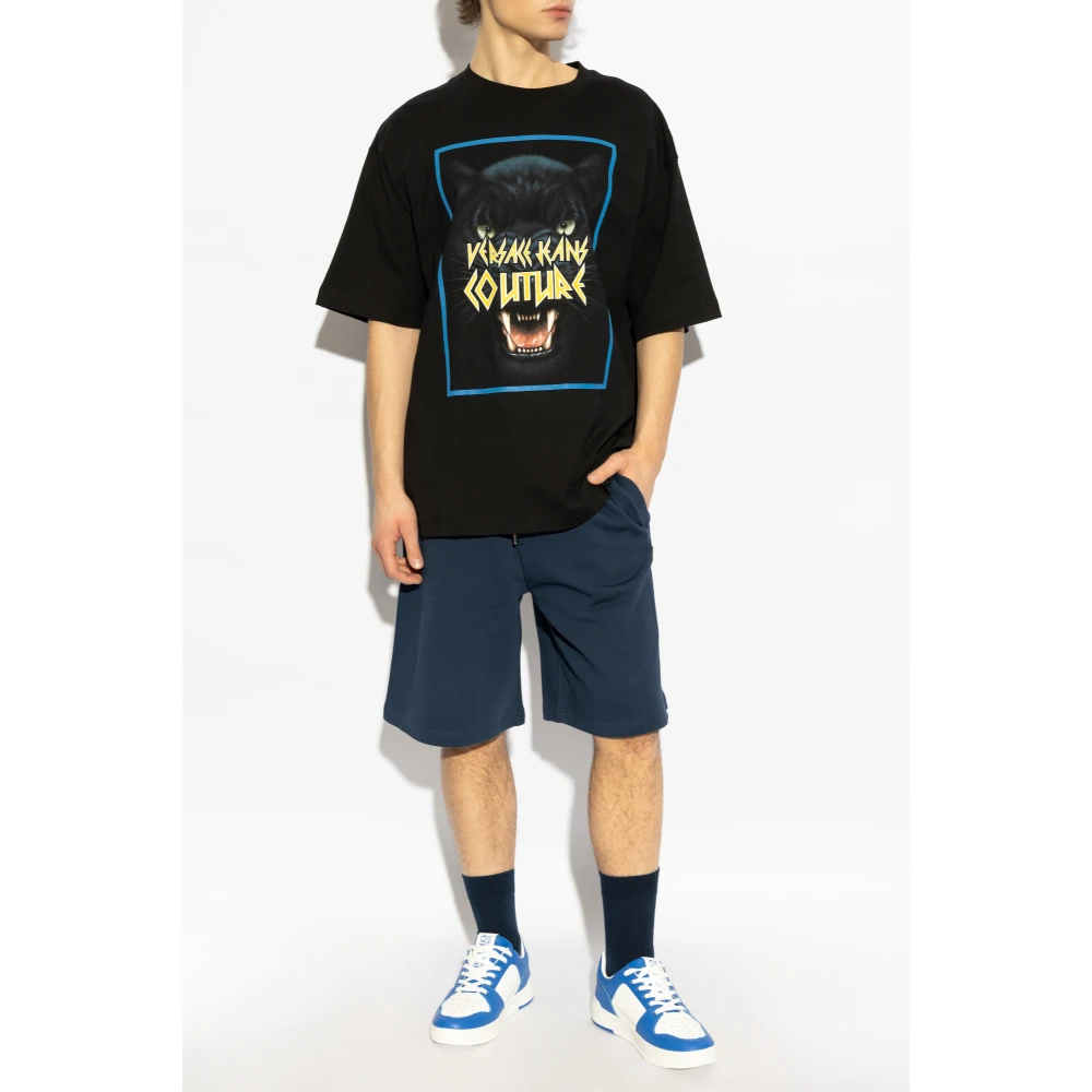 Versace Jeans Couture Bedrukt T-shirt Black Heren