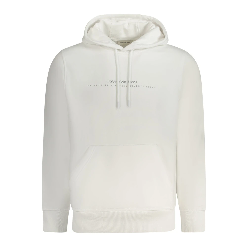 Calvin Klein Hoodie met Logo Print White Heren