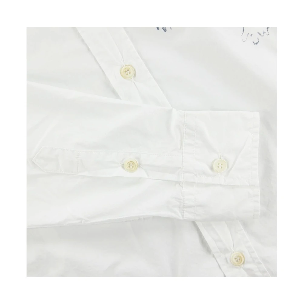 BOB Handgeschilderd wit overhemd White Heren