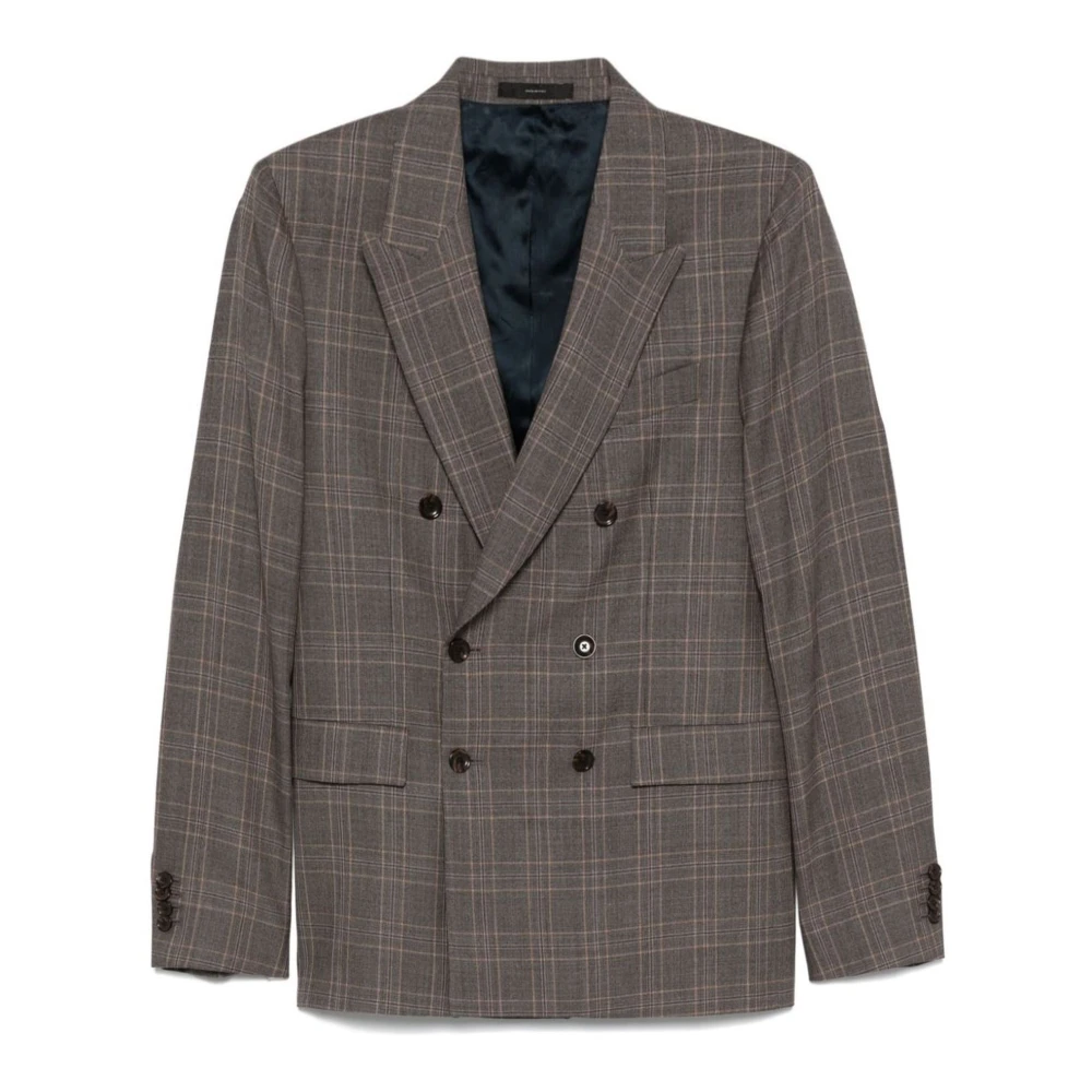 Paul Smith Bruin geruite wollen blazer Brown Heren