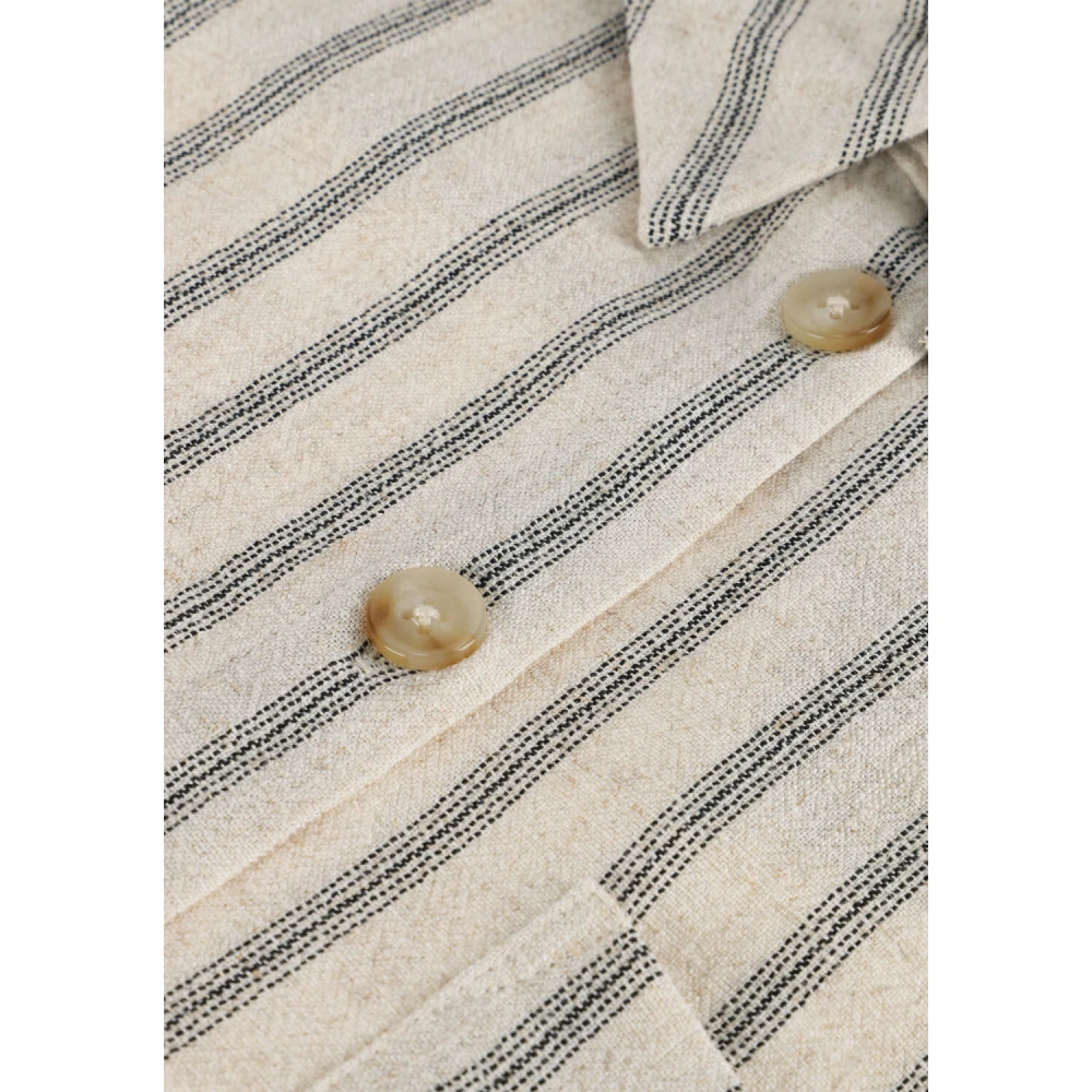 Object Gestreepte Casual Blouse Beige Dames