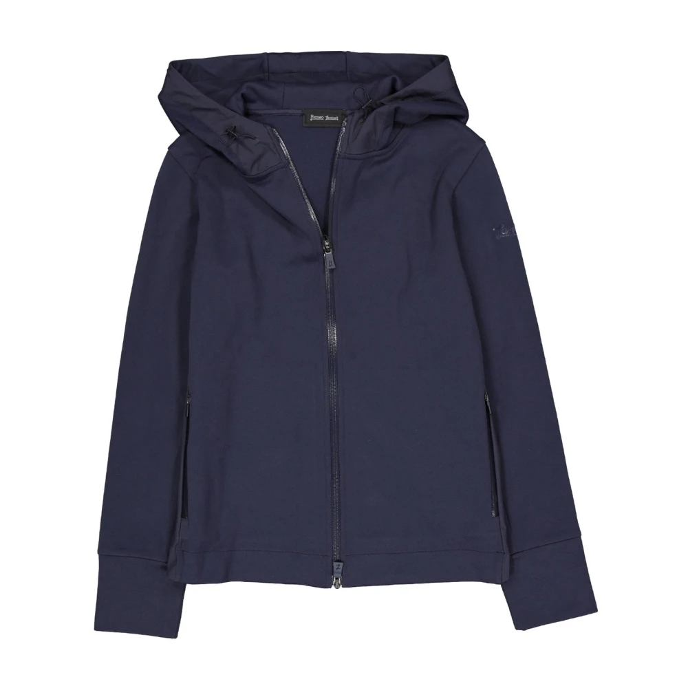 Herno , Zip-Throughs, Female, Blue, M, Laminar Zipped Sweatshirt