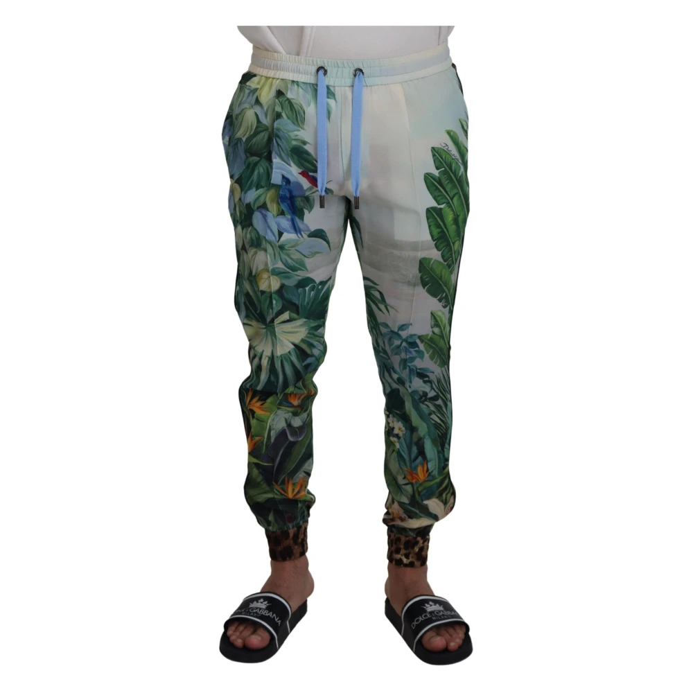 Dolce & Gabbana Multicolor Sweatpants, Male, M, Floral Printed Jogger Trousers