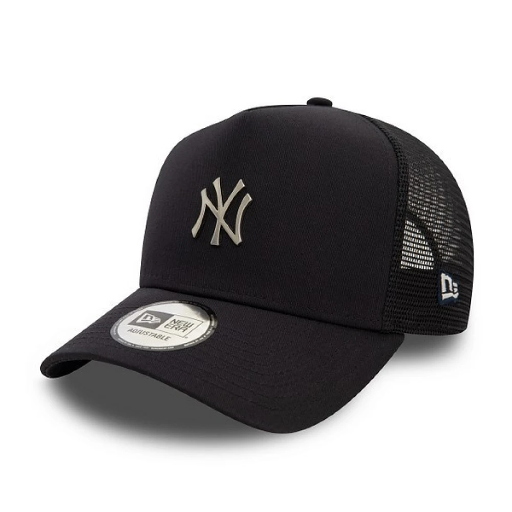 New Era Metallic Trucker Cap Yankees Stil Black, Herr