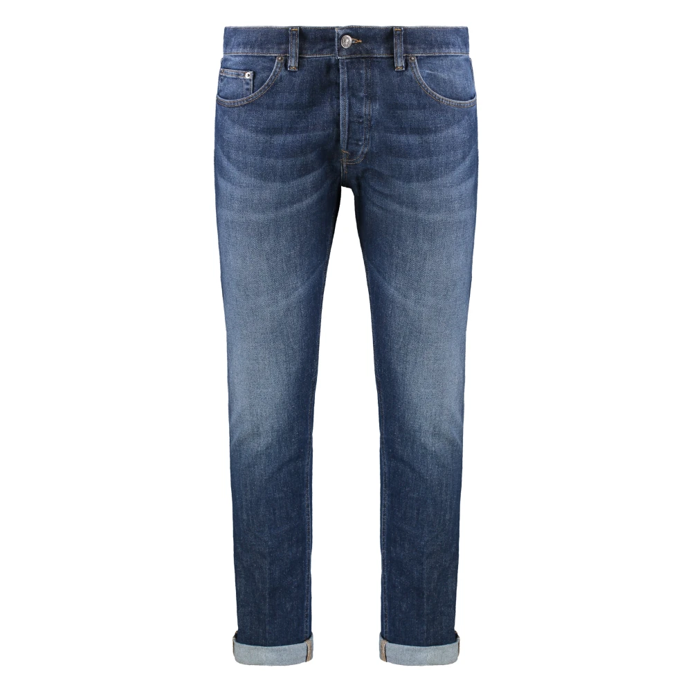 Dondup Icon regular fit jeans met metalen knopen Blue Heren
