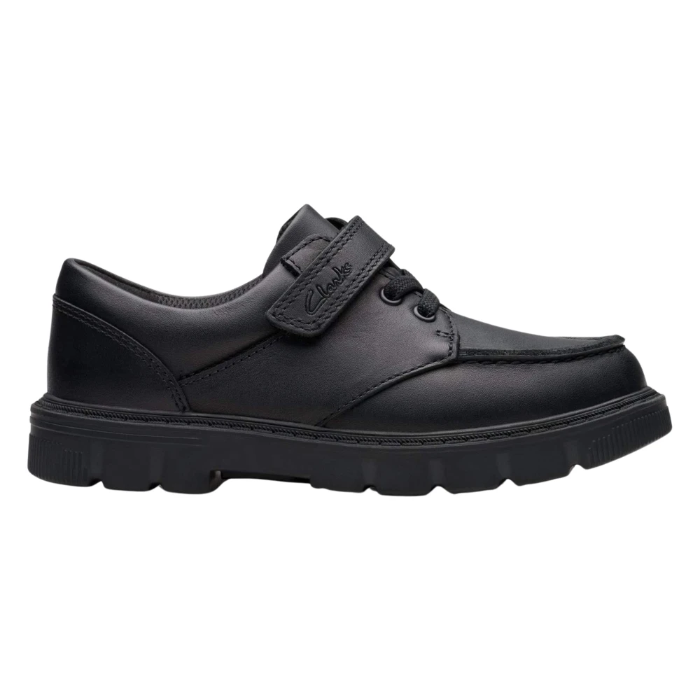 Clarks Boys Black Kids Shoes, 28 Eu, Lorcam Edge