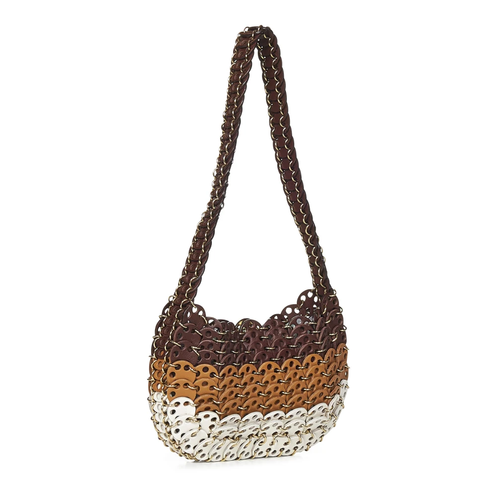 Paco Rabanne Bruin Leren Schijven Schoudertas Brown Dames